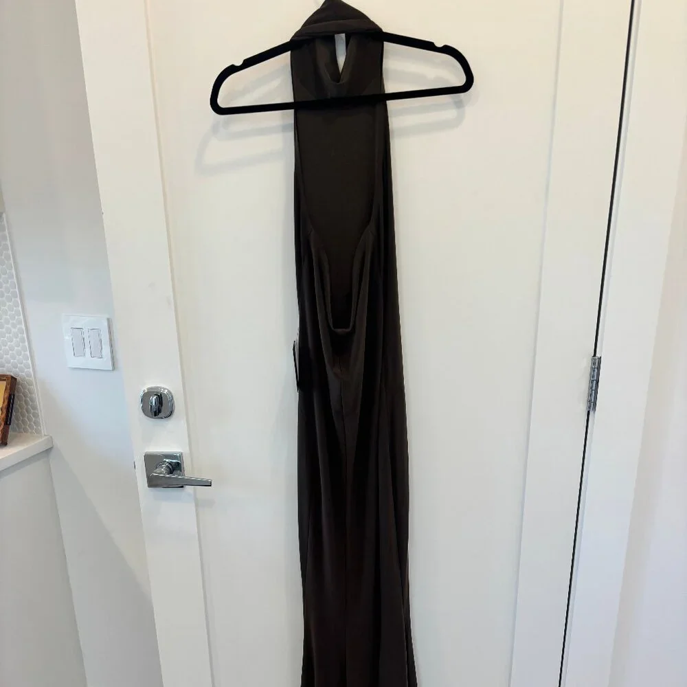 Norma Kamali Halter Turtle Fishtail Gown NWT - Picture 8 of 8